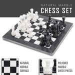 15" Black and White Chess Set (With Storage Box)