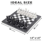 15" Black and White Chess Set (With Storage Box)