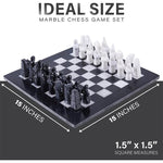 Black and White Signature 15 Inches Premium Quality Marble Chess Set