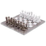 Grey Oceanic and White 12 High Quality Marble Chess Set