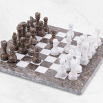 Grey Oceanic and White 12 High Quality Marble Chess Set