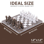 Grey Oceanic and White 12 High Quality Marble Chess Set