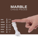 Grey Oceanic and White 12 High Quality Marble Chess Set