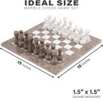 Grey Oceanic and White 15" High Quality Marble Chess Set