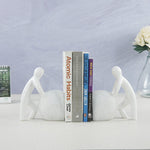 Man Pushing Stone Bookends - set of 2