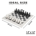 White and Black 12" High Quality Marble Chess Set