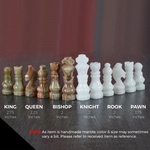  White and Green Onyx 12" High Quality Marble Chess Set