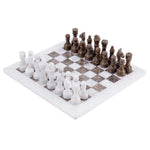 White and Grey Oceanic 12" High Quality Marble Chess Set