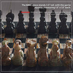 Black And Multi Green 15" Premium Quality Marble Chess Set