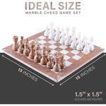 Marinara & White Natural Marble 15" Chess Game Set