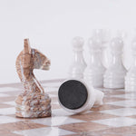 Marinara & White Natural Marble 15" Chess Game Set