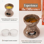 Marble Butter Warmer For Melting Chocolate & Seafood For Parties