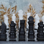 Black and White 12" High Quality Marble Chess Set