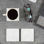 Marble Coaster Plates Set - Square