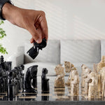 Black and Coral Signature 15 Inches  Premium Quality Marble Chess Set