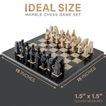 Black and Coral Signature 15 Inches  Premium Quality Marble Chess Set