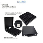 Black and Coral Marble Signature Chess Set With Storage Box