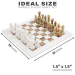 15" White and Green Chess Set (With Storage Box)